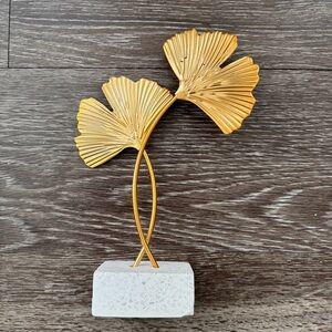 Gold Leaf Sculpture on Marble Base